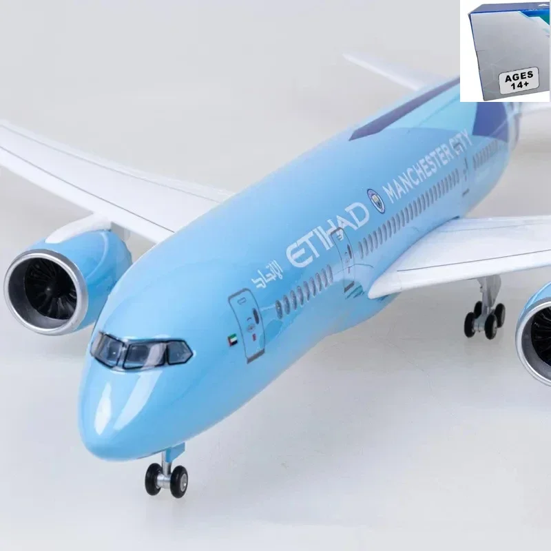 

Scale Diecast Model 1:130 Etihad Airways Boeing 787 Manchester City livery Resin Airplane Airbus Collection Display Toys Display