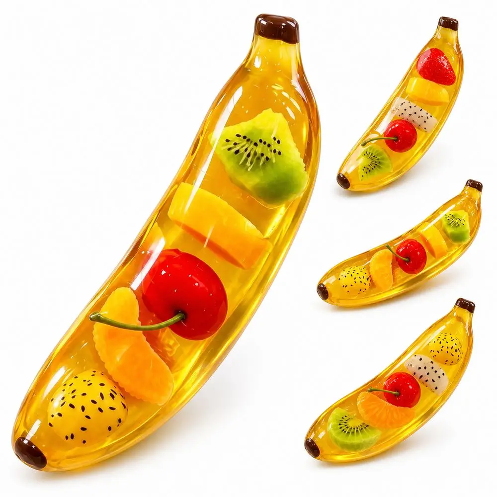 New Banana Shape Banana Fidget Soft Fruit Squeeze Slow Rebound Random Color Stress Relief Office Use