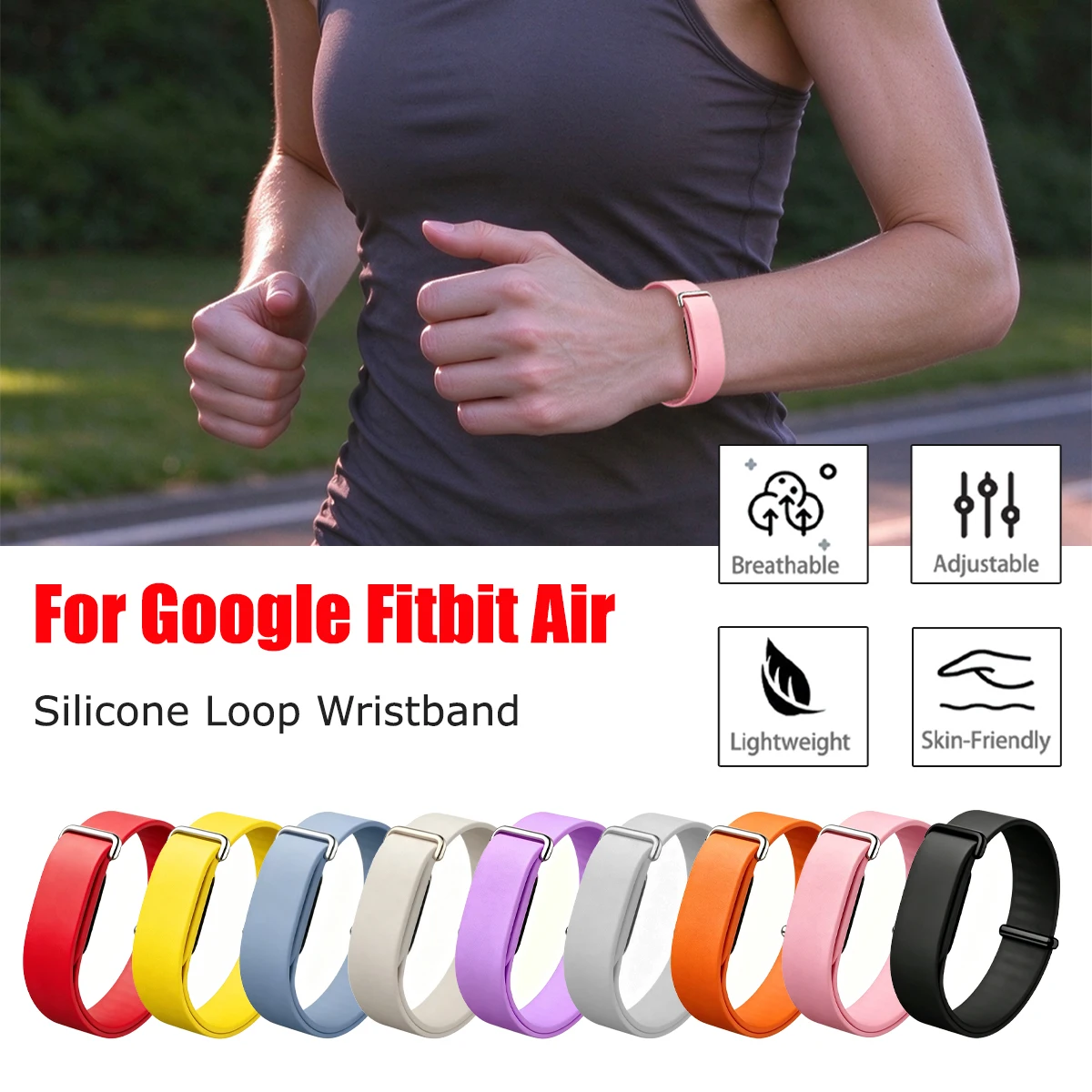 for Google Fitbit Air Soft Loop Wristband Replacement Watch Band For Google Fitbit Air Adjustable Bracelet Fitness tracker Strap