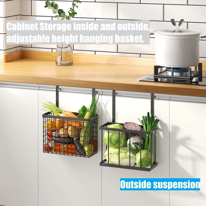 2 Pack Cabinet Door Organizer with Towel Bar, over the Cabinet Door Storage-AT35