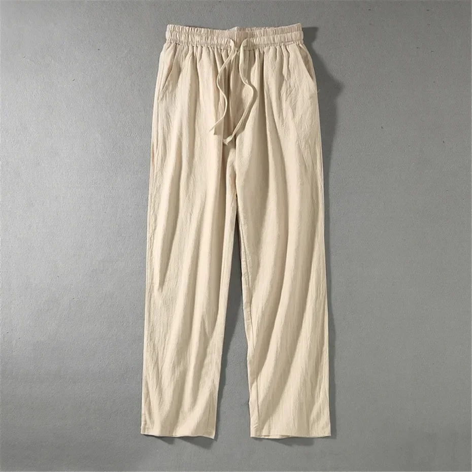 

Linen Pants Men Plus Size Pants Summer Linen Trousers Male Fashion Casual Solid Color Pants