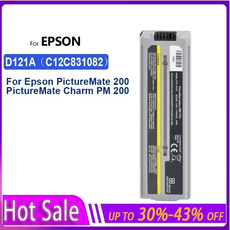 1450mAh D121a Li-ion Battery for Epson PictureMate Charm/Flash/Dash/Snap PM 200 ,Printer Charm PM 225 Accumulator Batteries