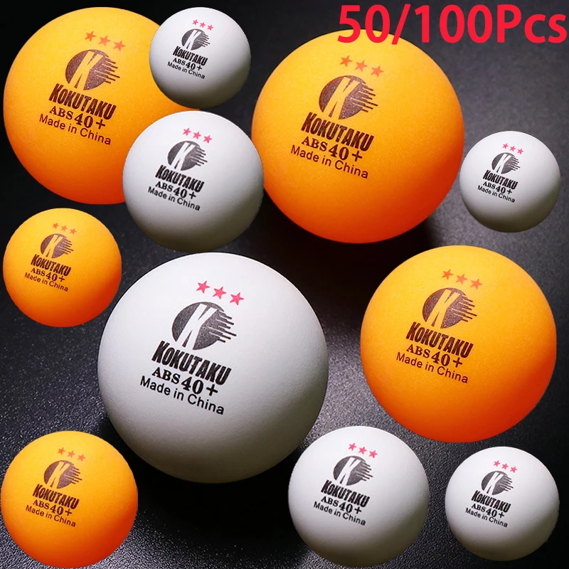 

50/100Pcs KOKUTAKU Red Label 3Stars Table Tennis Balls for Training Competition 40 + New Material ABS High Elastic Seamed Balls