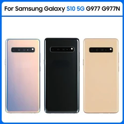 For Samsung Galaxy S10 5G SM-G977B G977F Battery Back Cover Rear Door 3D Glass Panel Housing Case Adhesive +Camera Lens Replace