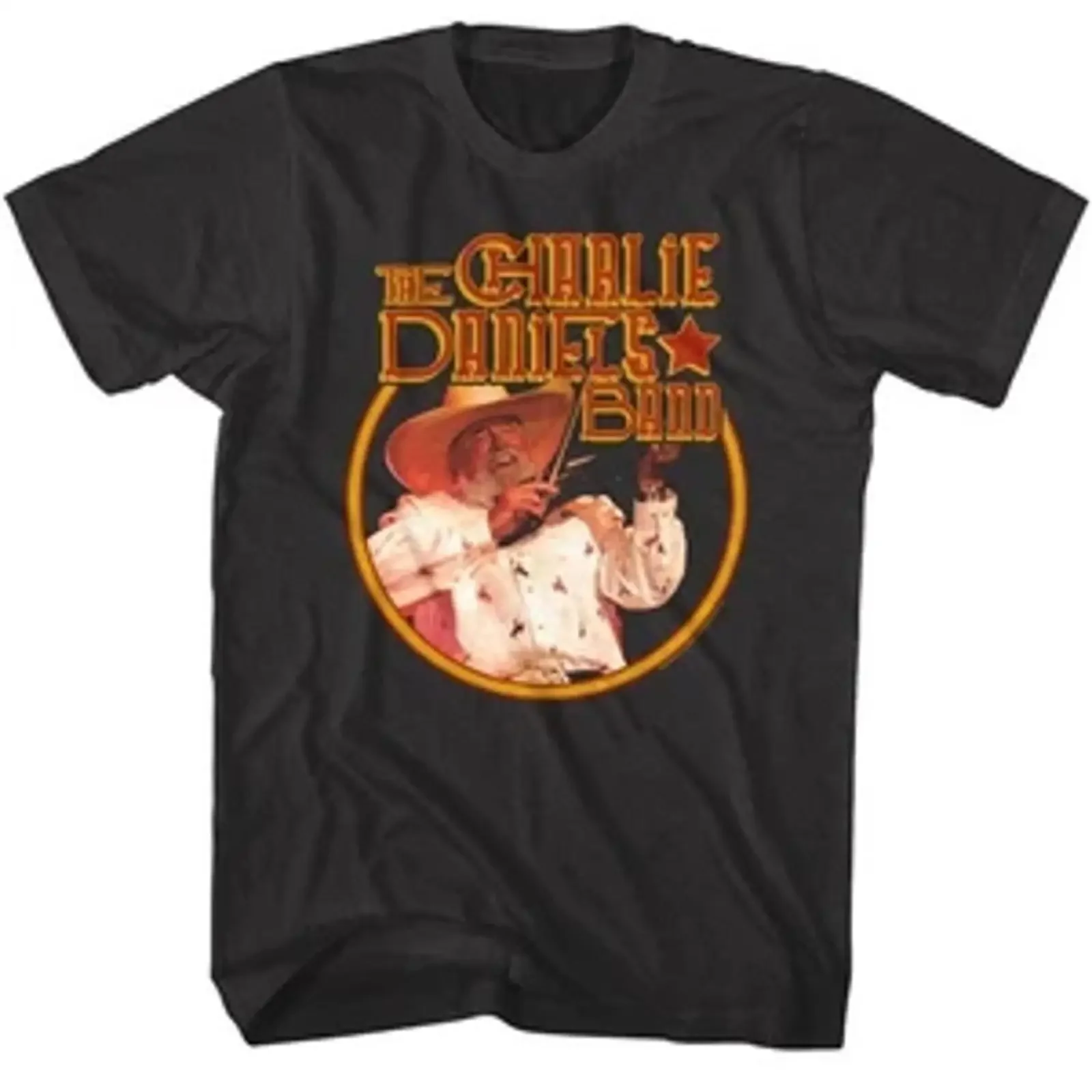 Charlie Daniels Playing Fiddle Men's T Shirt vintage Washed Casual Versatile Comfortable designer clothes Stylish fashion