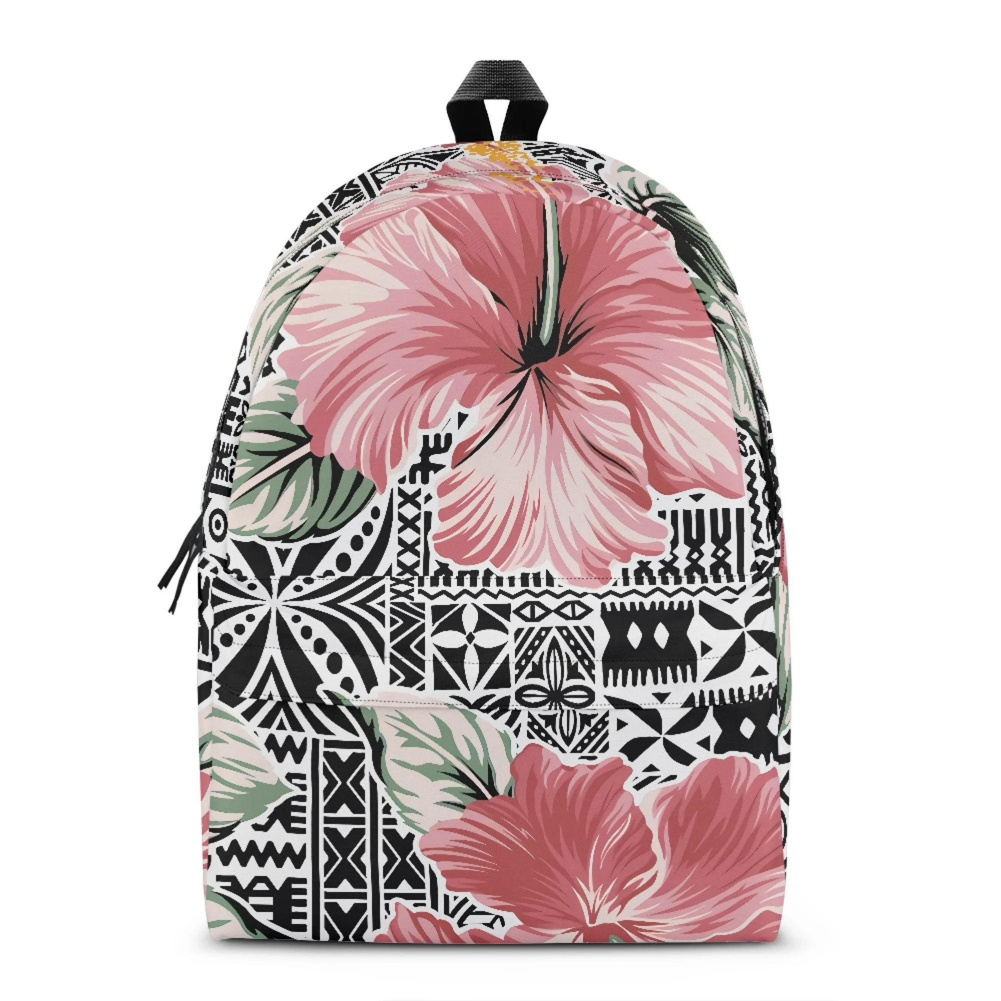 

Hibiscus Flower Design Backpack 3D Pattern Custom Men'S And Women'S Backpacking Travel Bag Portable Polynesian Backpack