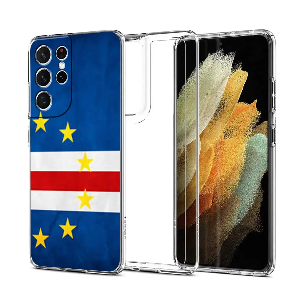 كيب فيردي العلم قضية الهاتف لسامسونج غالاكسي S25 S24 زائد S23 FE S22 S21 S20 الترا 5G S10 S10E لينة واضح غطاء #2