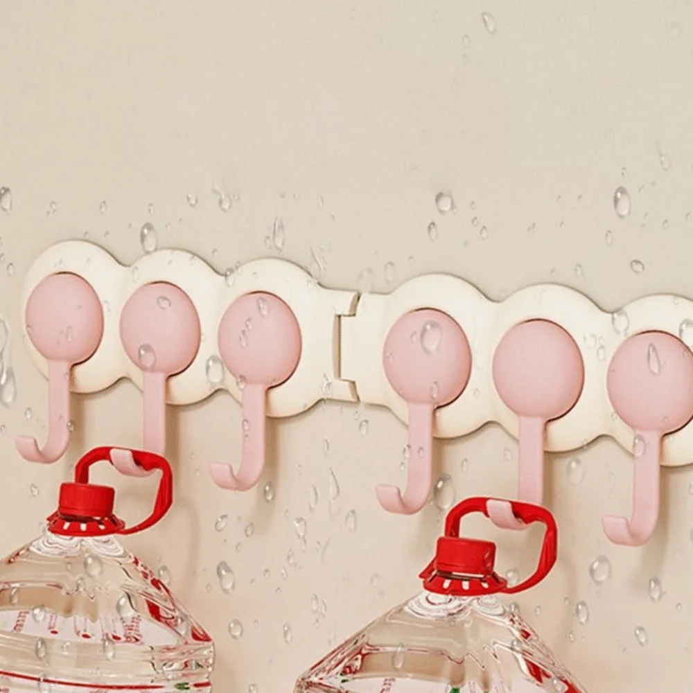New Self Adhesive Corner Wall Hook Rotating Punch Free Row Hooks ABS Wall Hook Hanger Corner Storage