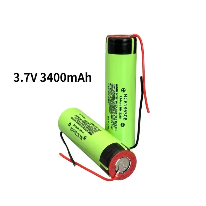 For Panasonic New Original NCR18650B 3.7v 3400mAh 18650 Li-ion Rechargeable Battery Welding Silica gel Cable DIY