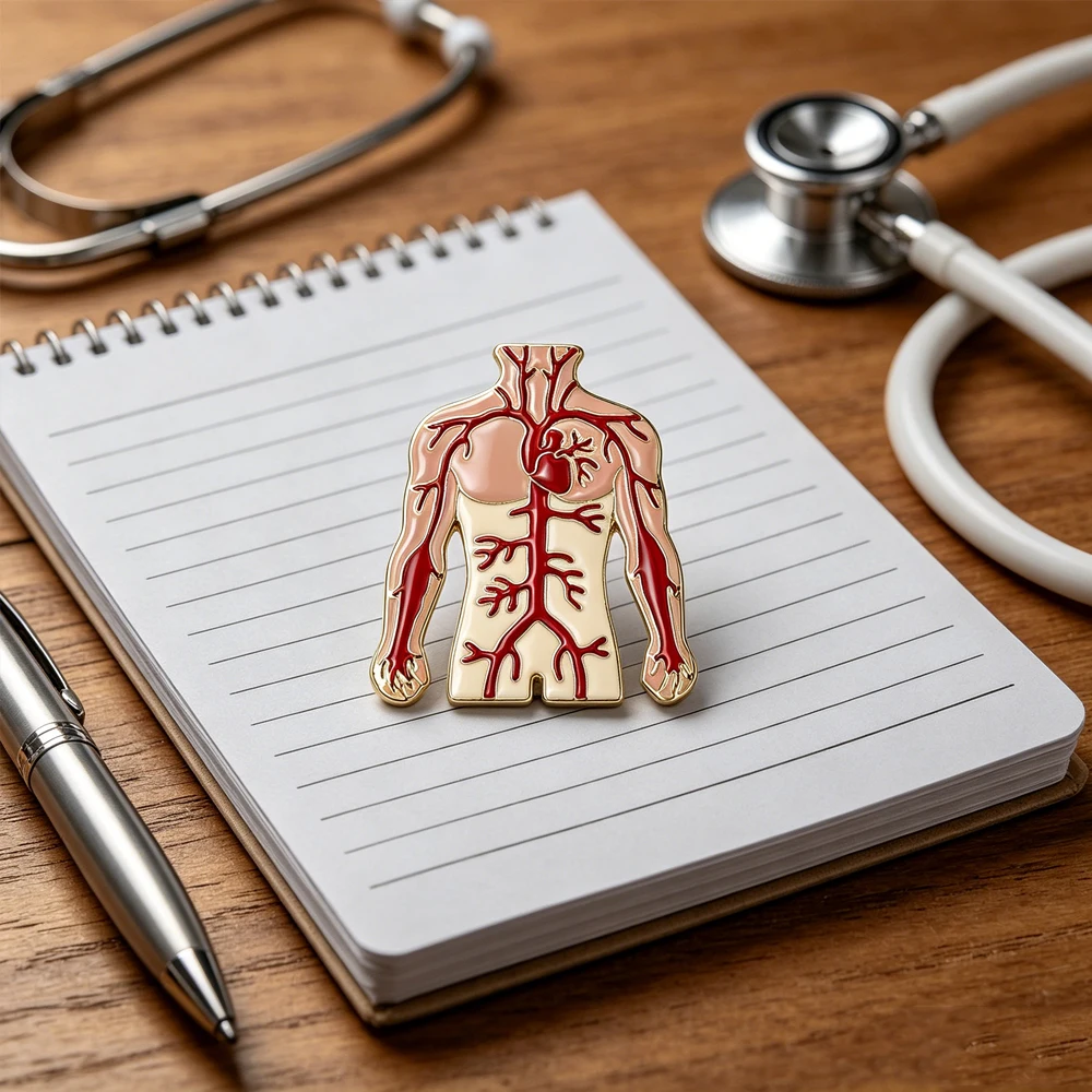 Colorful Human Blood Vessel Circulation System Enamel Brooch Human Blood Vessel Anatomy Lapel Pin Doctor And Nurse Jewelry Gift