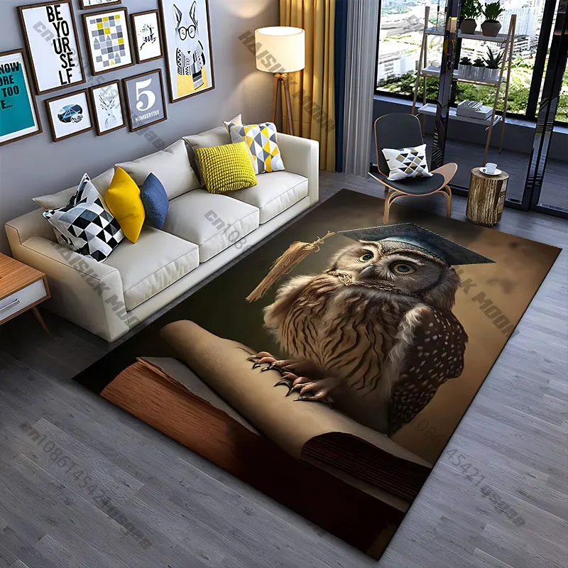 Wisdom learning owl graduation theme carpet Yoga living room room decor children's crawling mat doormat area rug games mat