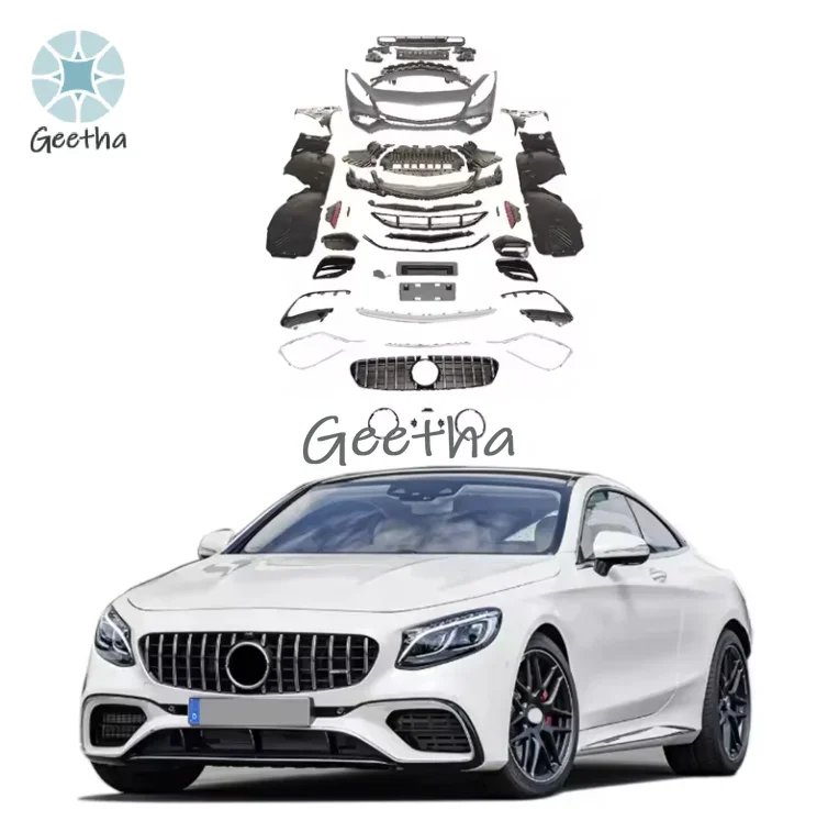 

For Benz S Coupe C217 Upgrade to S63 S65 AMG Model Body Kit Include Front Bumper Assembly with Grille Rear Diffuser Tail Pipes