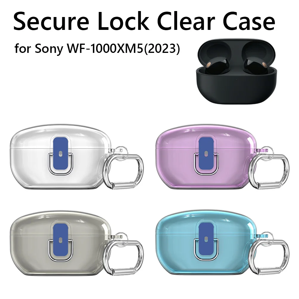 Silicone Protective Case For SONY WF-1000XM5 (2023) Earphone PC Hard Shell Protective Cover With Carabiner For SONY WF1000XM5