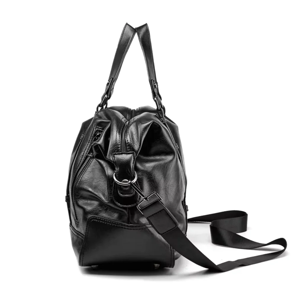 Men Leather Handbag Large Capacity Travel Bag Men Shoulder Bag Male Travel Duffle Tote Bag Fashio Casual Messenger Crossbody Bag