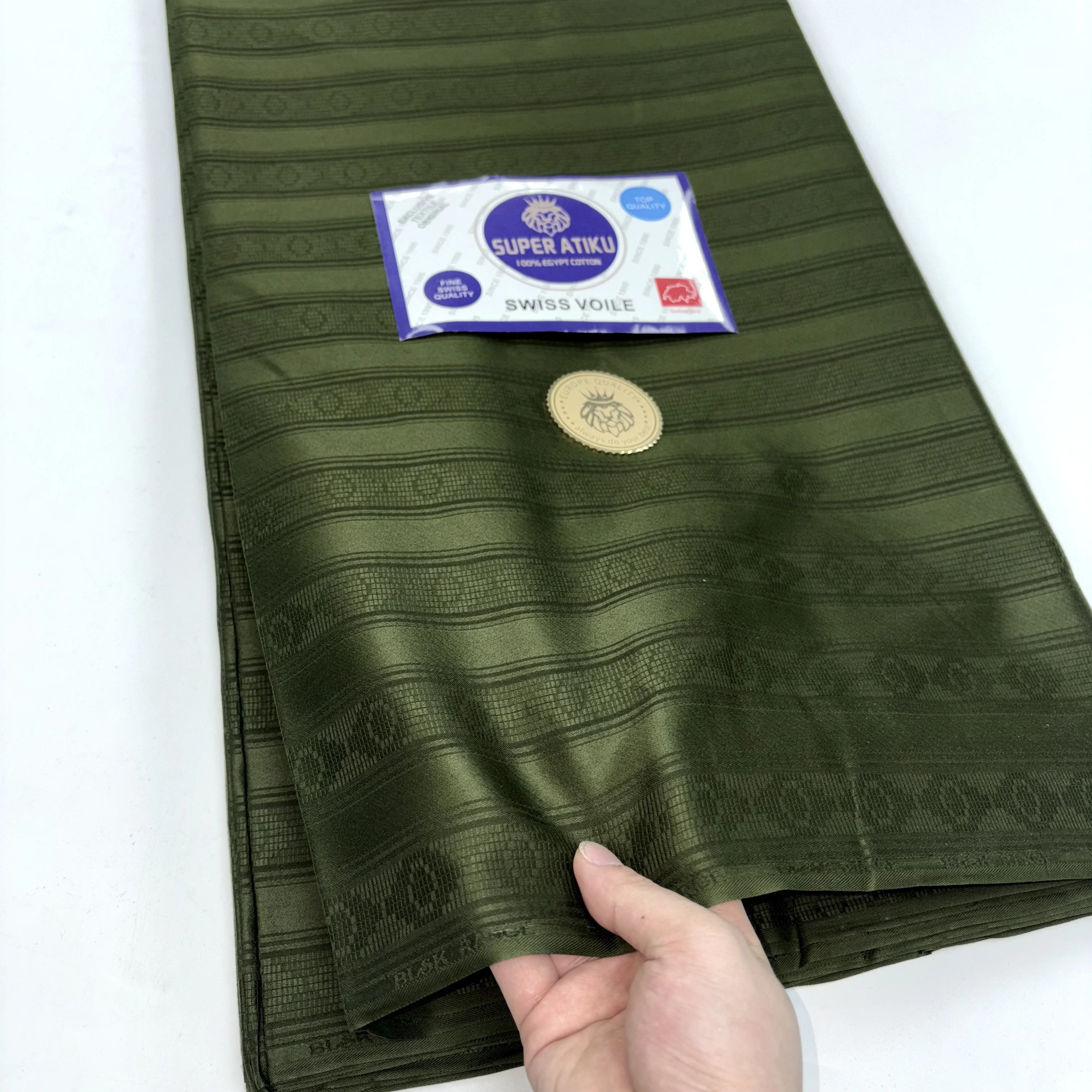 Hot Sale Atiku Fabric For Men Egypt Cotton 2026 Swiss Voile Lace Nigerian Lace Fabric High Quality 5 Yards Materials Clothes