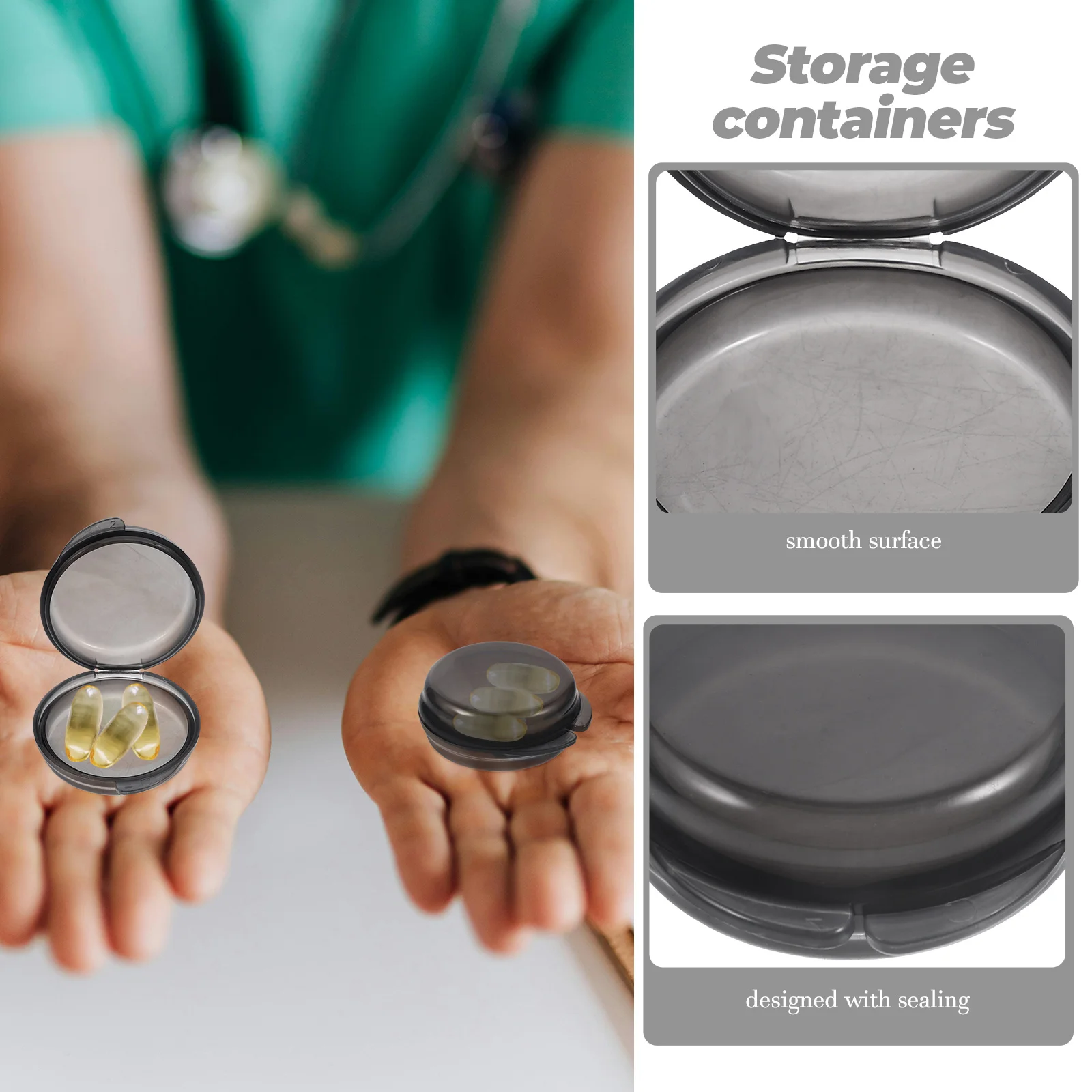 

6pcs Portable Medicine Storage Case Travel Vitamin Organizer Container Daily Use Small Plastic Pill Holder Dispenser Weekly