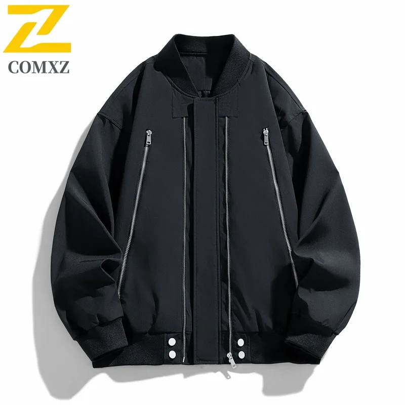

COMXZ мужские куртки для пешего туризма, кемпинга, путешествий, легкая ветровка с бейсбольным воротником, весенне-осенняя молодежная куртка в консервативном стиле