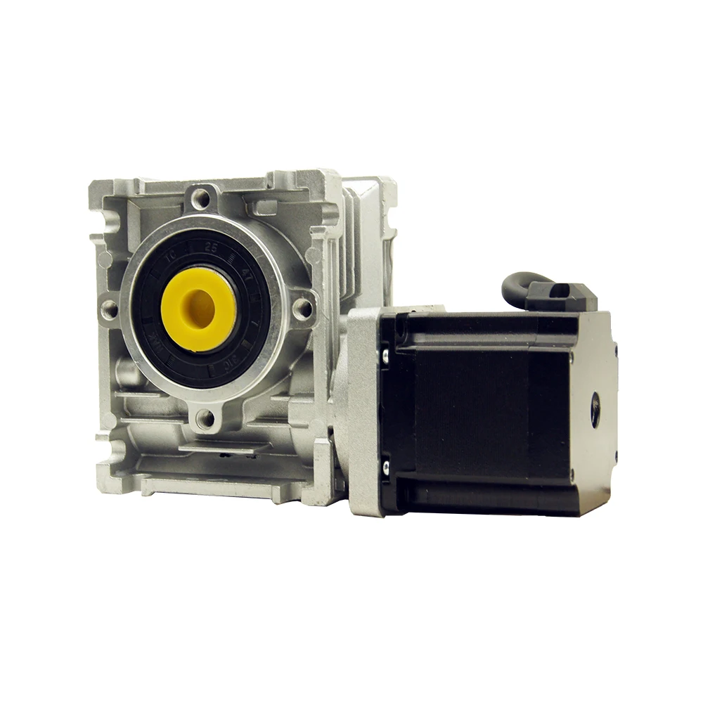 Nema23 stepper motor 1.3N.m(186oz-in) with Worm gearbox 5:1/7.5:1/10:1/15:1/20:1/25:1/30:1/40:1/50:1/60:1/80:1 and output shaft