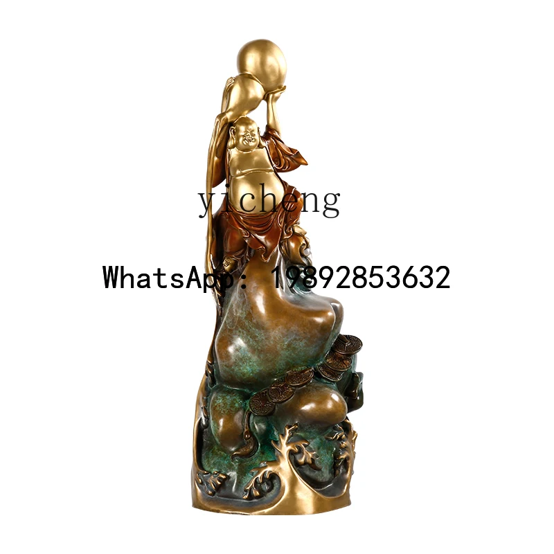 Maitreya Ornament Big Belly Laughing Buddha Full Brass New Home Moving Company Opening Lucky Jinbao Dharma Gifts