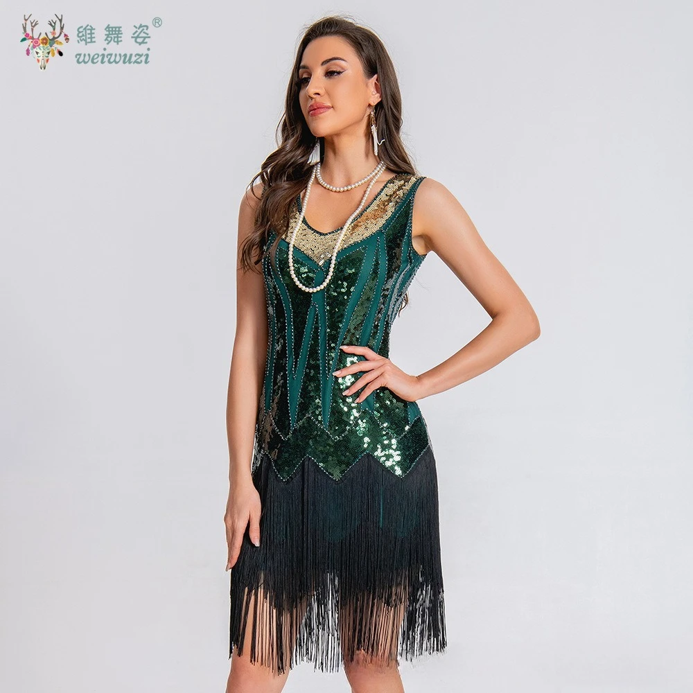 Summer for Women Clothing Fashion V-Neck  Vestidos Beaded Dress Sequin Fringe Cocktail Prom Party Luxury Bling evening dresses