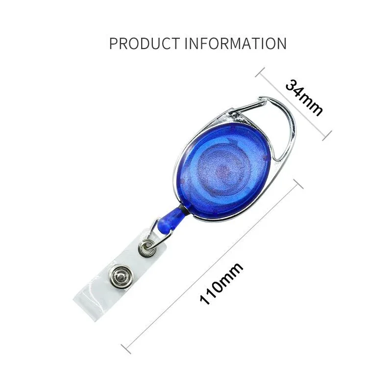 Soporte de tarjeta de identificación de trabajo de cuero PU, etiqueta de nombre con Clips, llavero, Carretes de insignia para permiso de trabajo, funda de tarjeta de paso