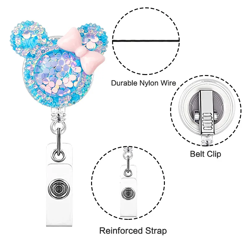 1pc  Retractable Badge Reel For Nurse Doctor Card Holder Office Hospital Supplies Boy Girl Name Card