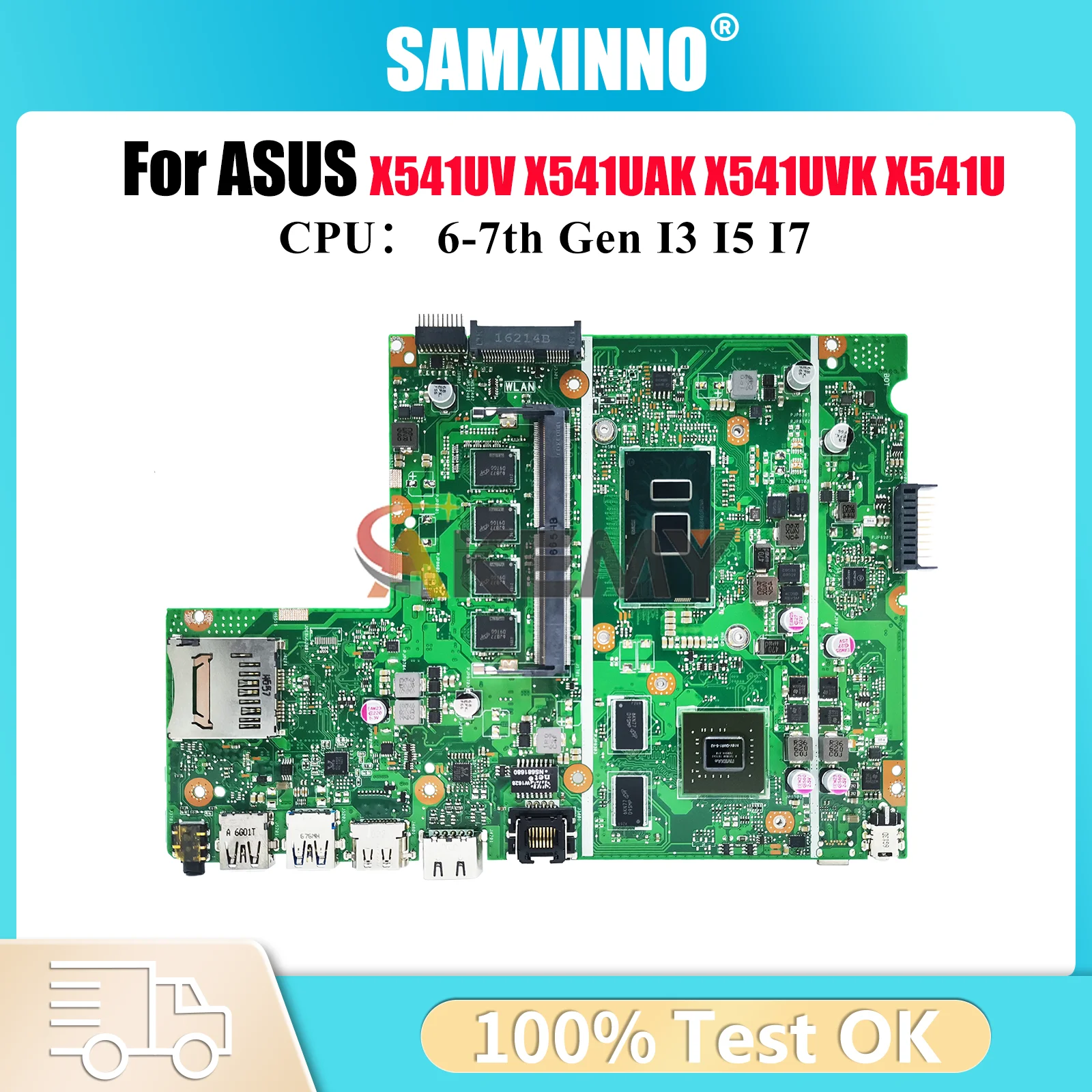 

X541UV Материнская плата для ноутбука ASUS VivoBook A541U X541UJ R541U F541U X541U X541UAK A541U X541UV X541UVK Материнская плата I3 I5 I7 CPU