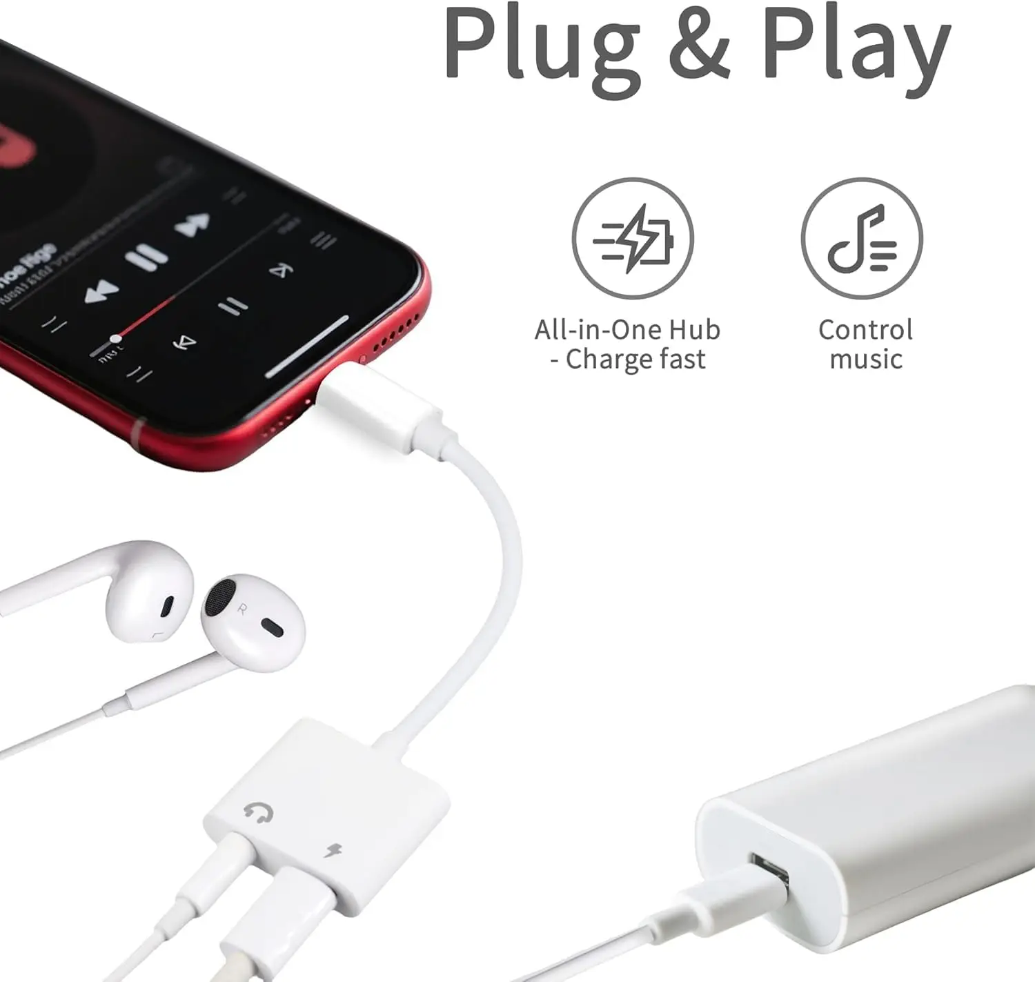 عبوتان من محول مقبس سماعة الرأس Lightning إلى 3.5 ملم لهواتف iPhone، معتمد من MFi، ومقسم صوت وشاحن Aux، iPhone 14–7 #6