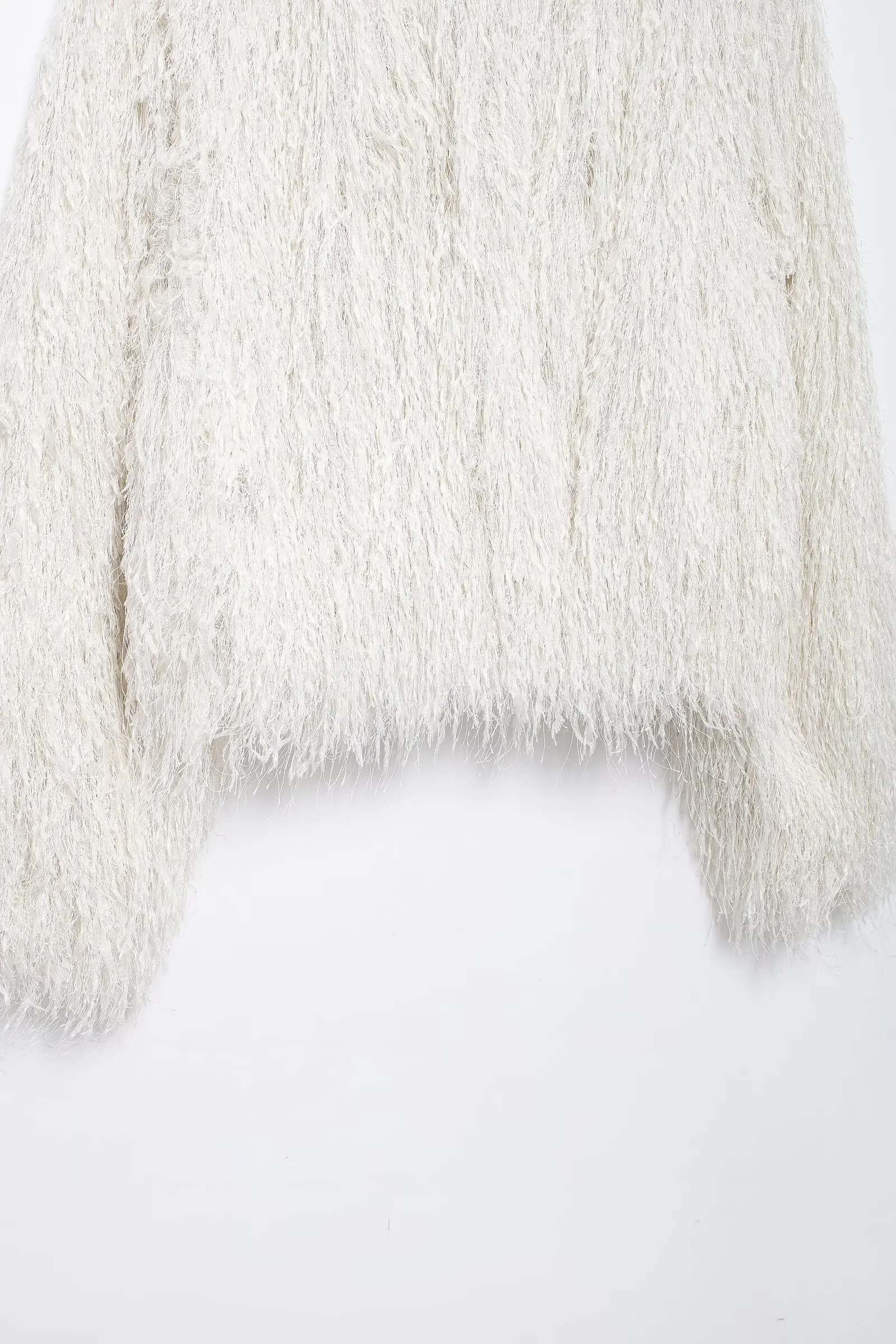 Tangada 2024 Winter Women White Faux Fur Oversize Crop Coat Female Warm Thick Overcoat 3H853