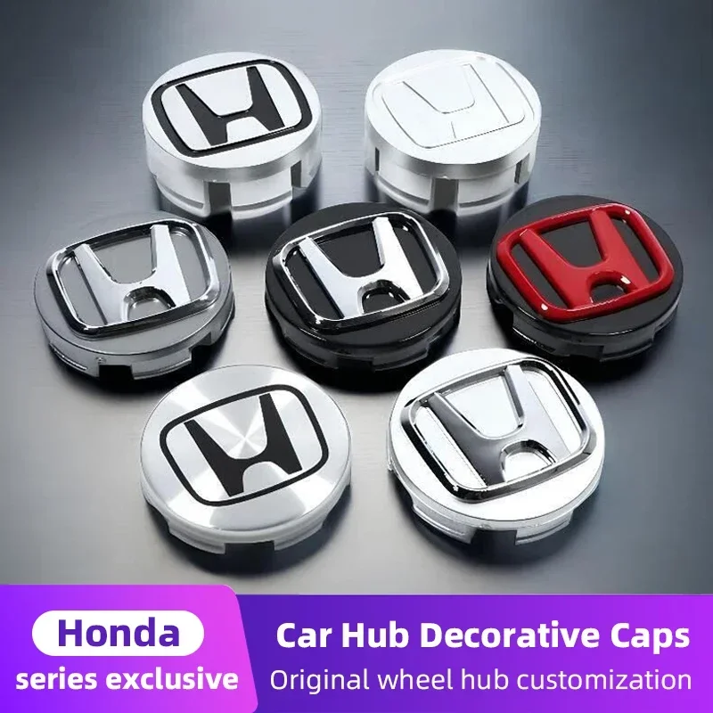 

4Pcs Car Hub Cap Wheel Center Cover Decoration Accessories For Honda Civic Fit Jazz Accord Pilot CRV Odyssey Passport City HRV