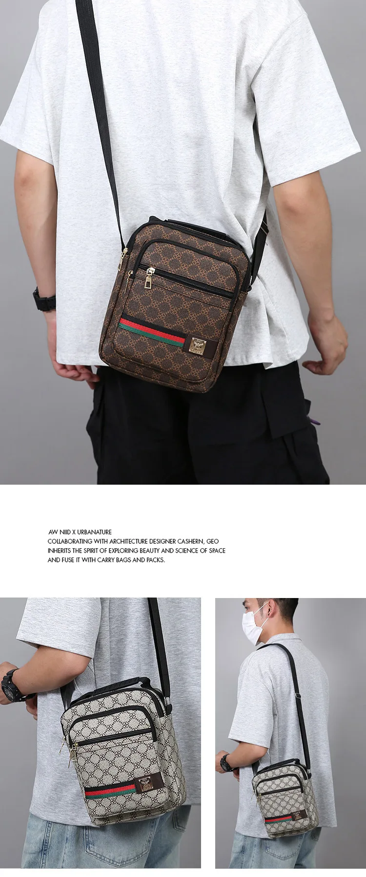 Herren-Umhängetasche, mehrschichtig, große Kapazität, wasserdicht, Oxford-Material, lässig, für Business, Schultertasche, Messenger-Tasche für Reisen und den täglichen Arbeitsweg – Detail 23