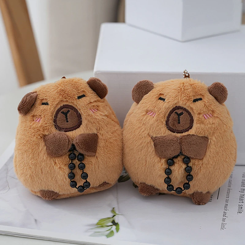 Cute Cartoon Capybara Pendant Plush Toy Doll Bag Hanging Ornaments Desktop Doll Ornaments Car Pendant Cute Kapila Keychain Doll