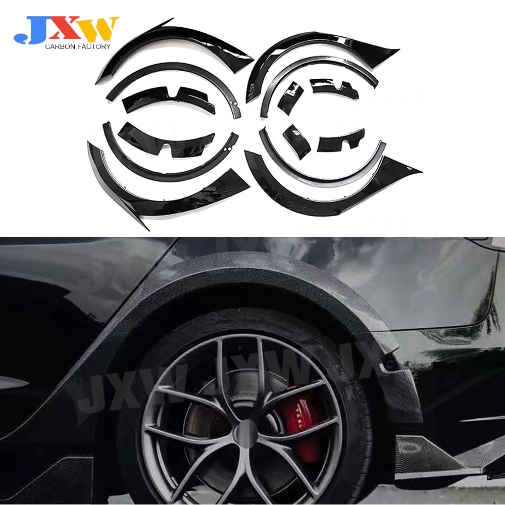 

ABS Car Side Wide Wheel Eyebrows Body Kits Accessories for Tesla Model 3 2019+ Fender Eyebrows Mudguard