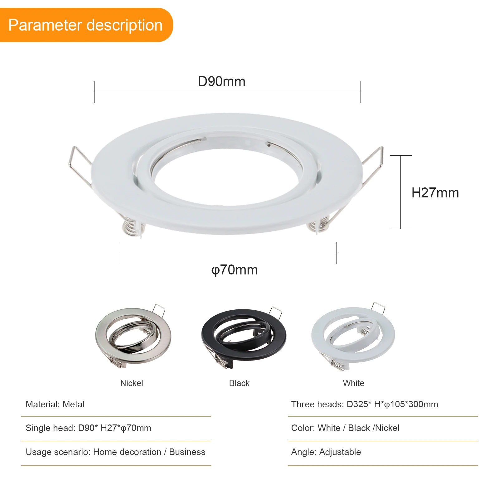 6 pçs redonda recessed led luz de teto spotlight luminária gu10 mr16 suporte da lâmpada base iluminação ponto acessórios