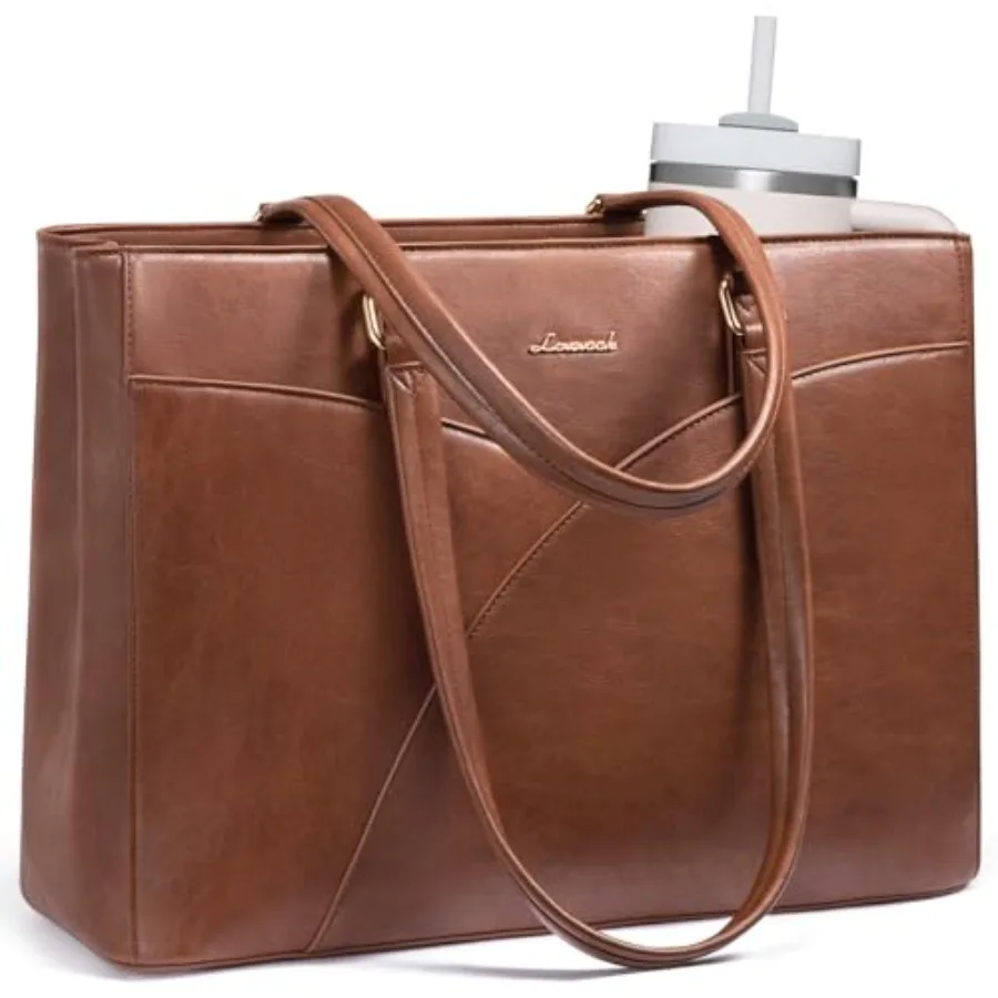 

Laptop Bag for Women, Work Teacher Bags Leather Tote Bag Briefcase Waterproof Computer Bag for Women