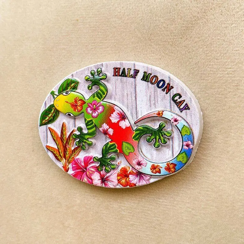 

Colorful Gecko Building Characteristic City Cultural and Creative Refrigerator Magnet Tourist Souvenir Home Decoration