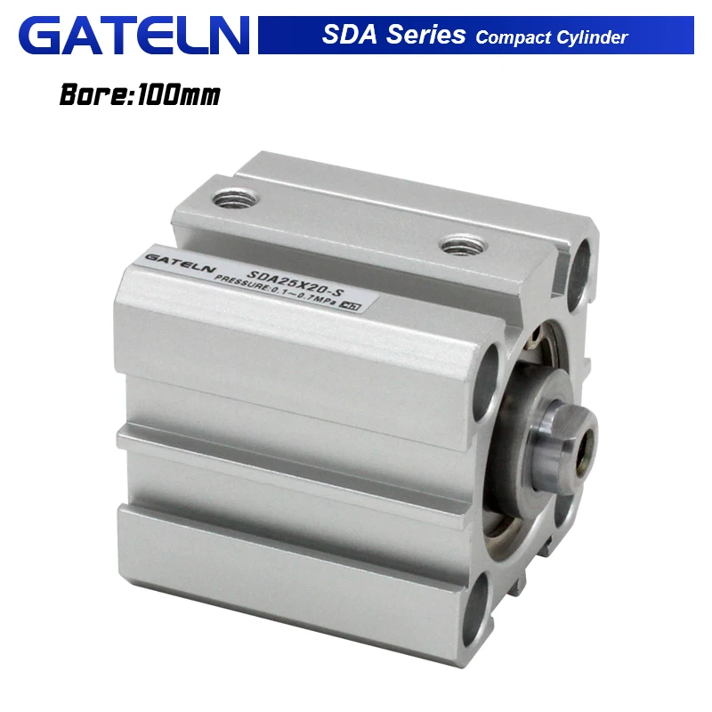 

SDA100 Air pneumatic cylinder Stroke 5-100mm Bore 100mm double acting compact cylinder female thread