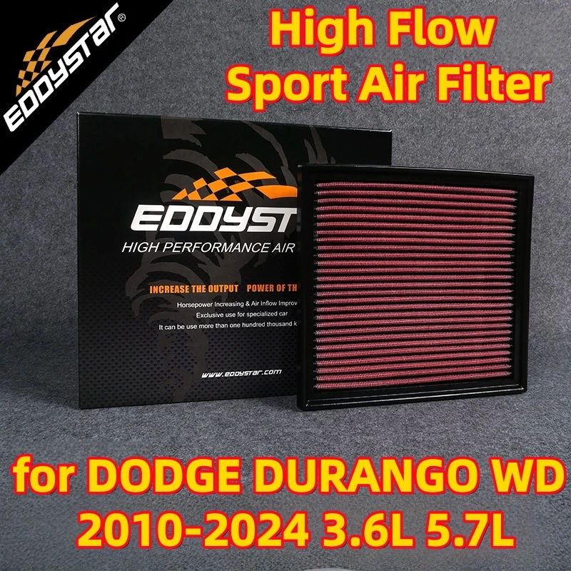 

Спортивный воздушный фильтр с высоким расходом для DODGE DURANGO WD 2010-2024 3,6 л 5,7 л AWD моющиеся гоночные впускные фильтры
