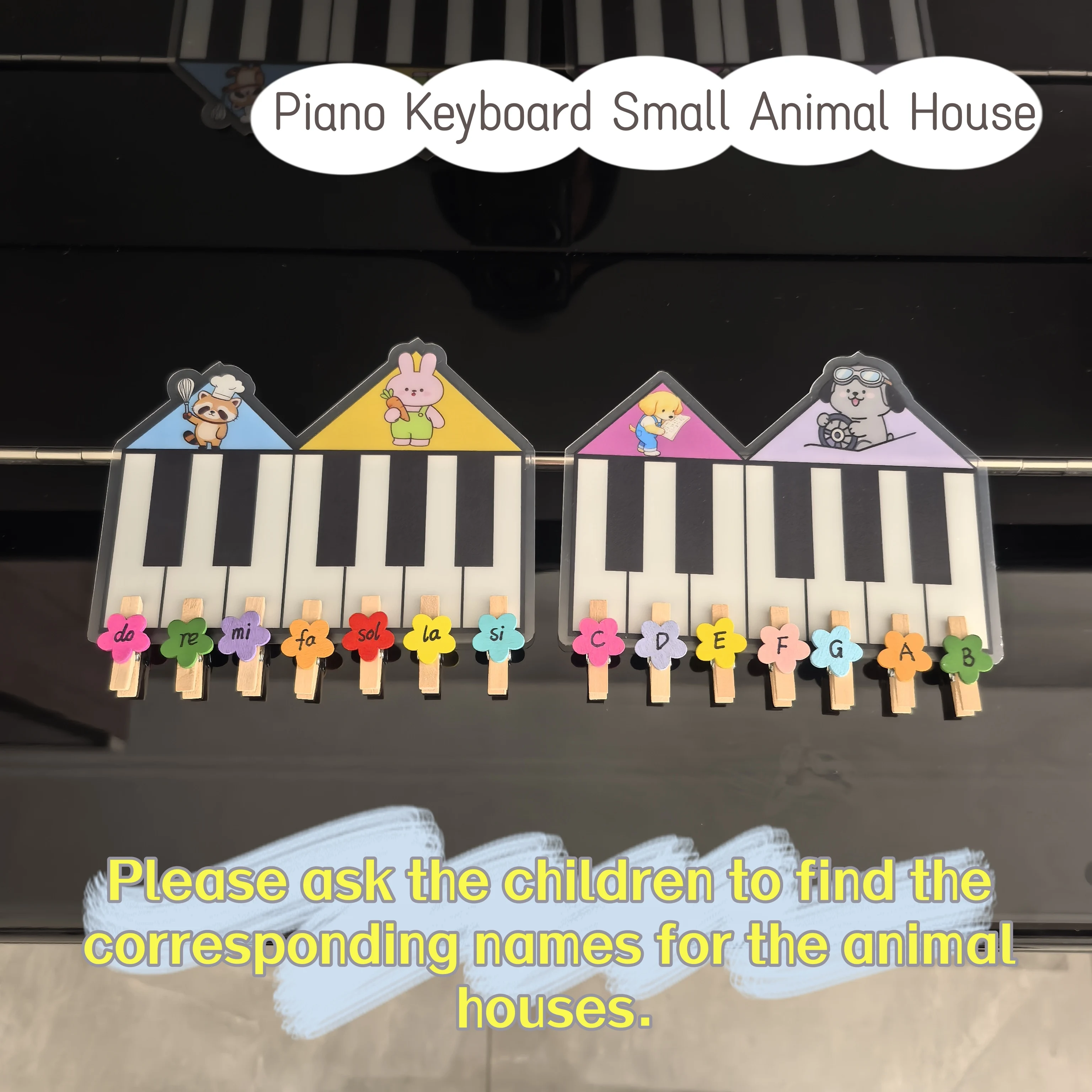 Piano Learning Card for Learning Note Name Solfege Interval Triad Practice Keyboard Position Music Education Cards for Beginners