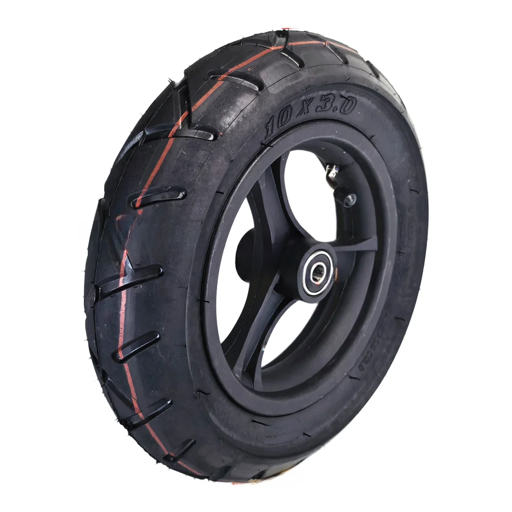 10x3.0 Wheel Assembly for Electric Tricycles with Pneumatic Tire and Hub Supporting Heavy-Duty Chassis and Frame Systems