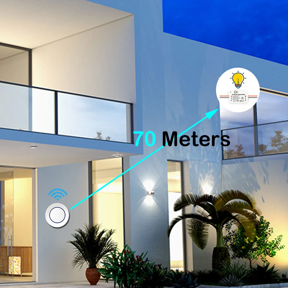 RF 433 Mhz interruttore luce Wireless pulsante interruttore a parete DC 12V 24V 36V 10A trasmettitore Radio remoto ON OFF Led porta elettrica