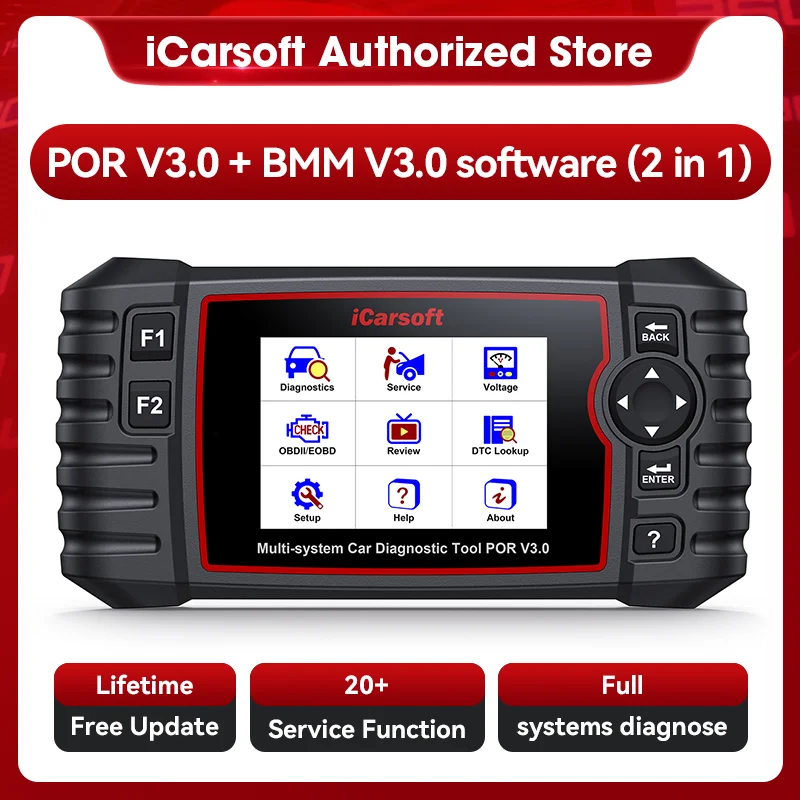 27 Reset OBD2 Scanner Code for Porsche, BMW, MINI and Rolls-Royce iCarsoft POR V3.0 Enhanced Version All System 12 Calibration