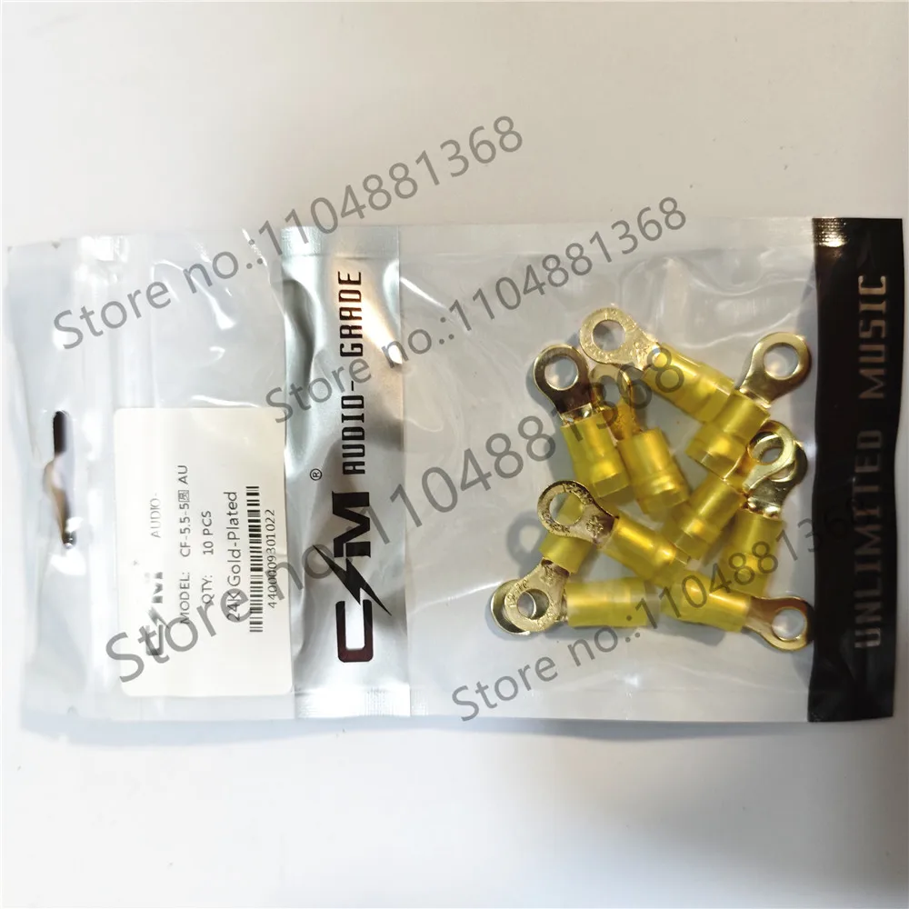 10pcs Copper plated with gold and copper sleeve, 196 degree frozen treatment wire ear 6.3 AU  5.5-3.5AU 5.5-5 AU 5.5-5Y AU