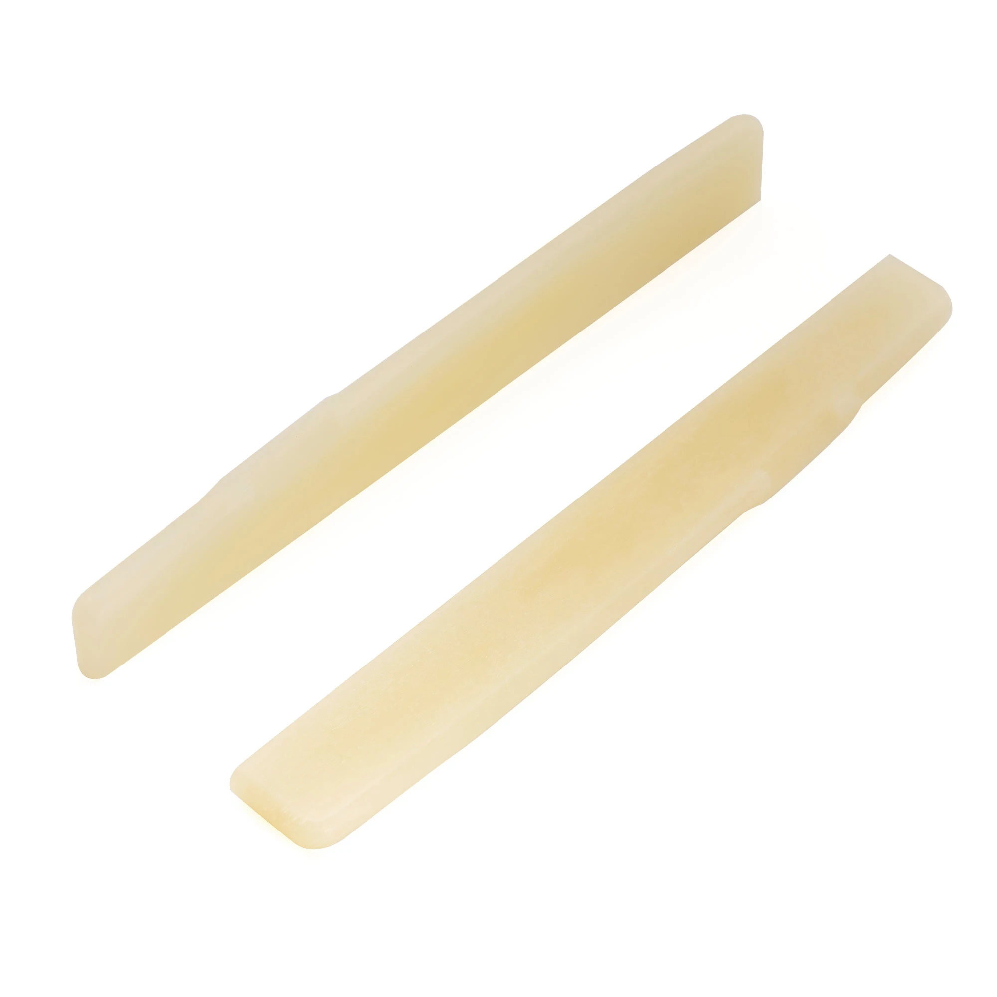 Musiclily Pro 75 x 3 x 10 mm kompensierte Knochensättel mit flachem Boden für 6-saitige Akustikgitarren der YA Style FG-Serie (2er-Set) – Detail 5