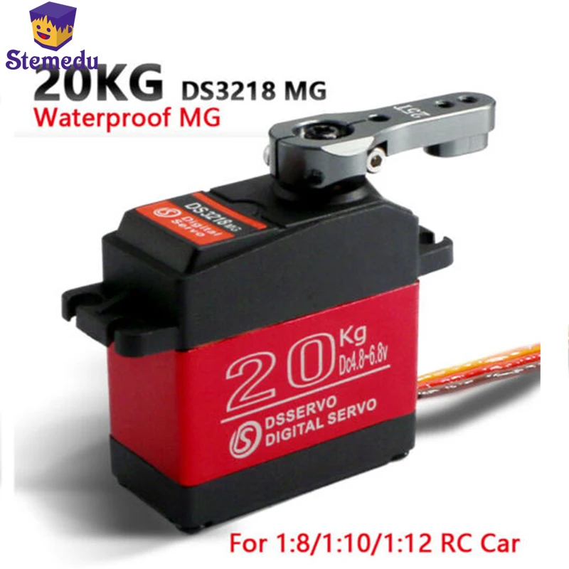 20kg ds3218 servo digital com 25t braço servo metal rc brinquedos resistente à água 180 graus para 1/8 1/10 rc baja carro