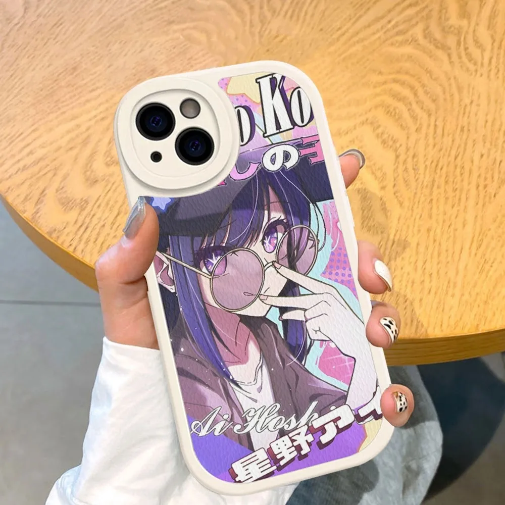 Anime Oshi No Ko Phone Case Hard Leather For IPhone 16 15 14 13 12 Mini 11 14 Pro Max Xs X Xr 7 8 Plus Fundas