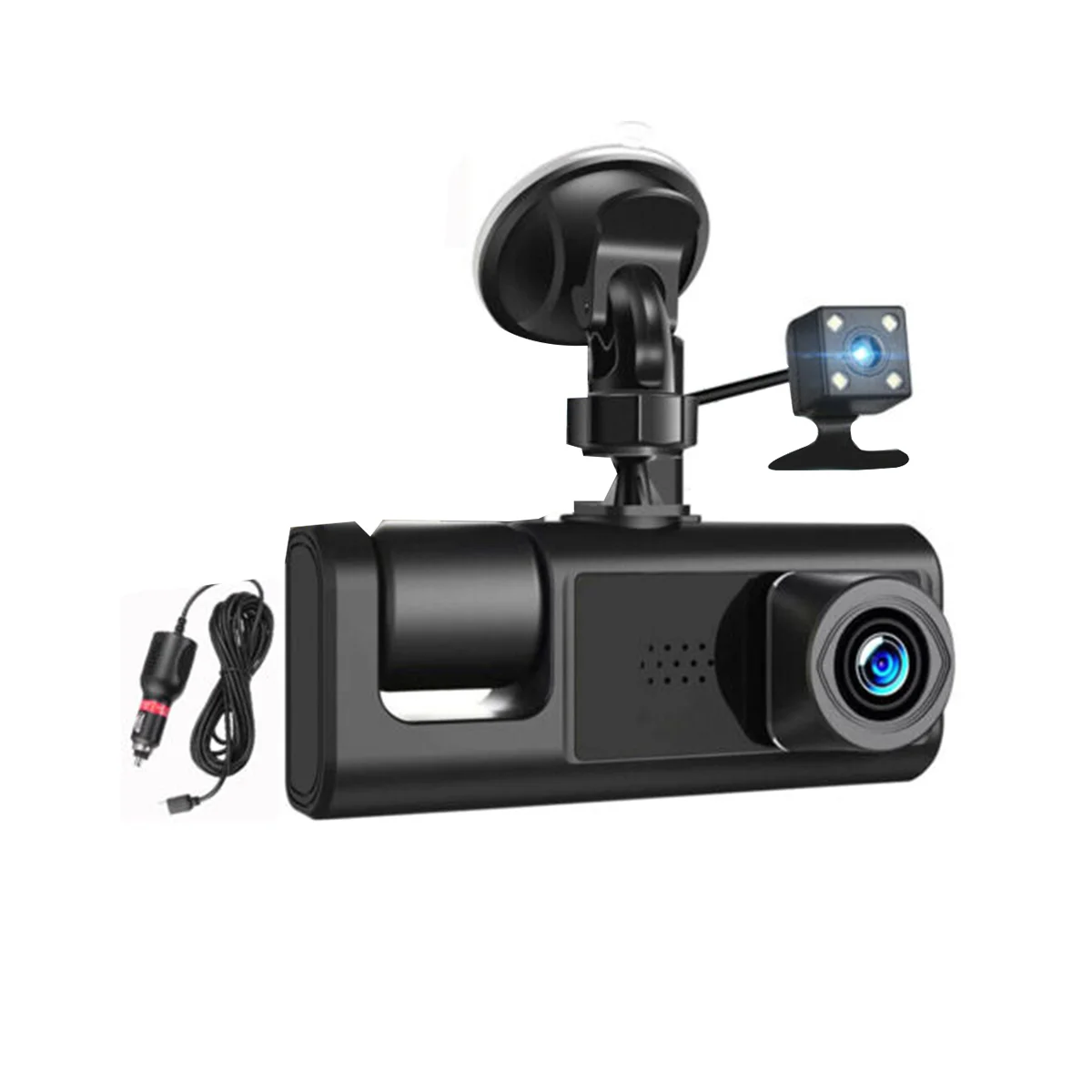 Car DVR HD 1080P 3-Lens Inside Vehicle Dash CamThree Way Camera DVRs Recorder Video Registrator Dashcam Camcorder