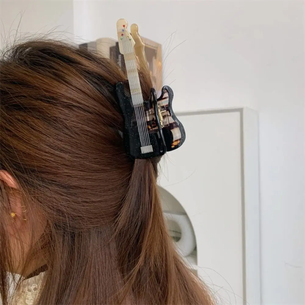 لطيف حمض الخليك خلات الغيتار مشبك شعر شريط فيديو الكمان الموسيقى مشبك شعر البيانو الإبداعي كبير القرش كليب يوميا