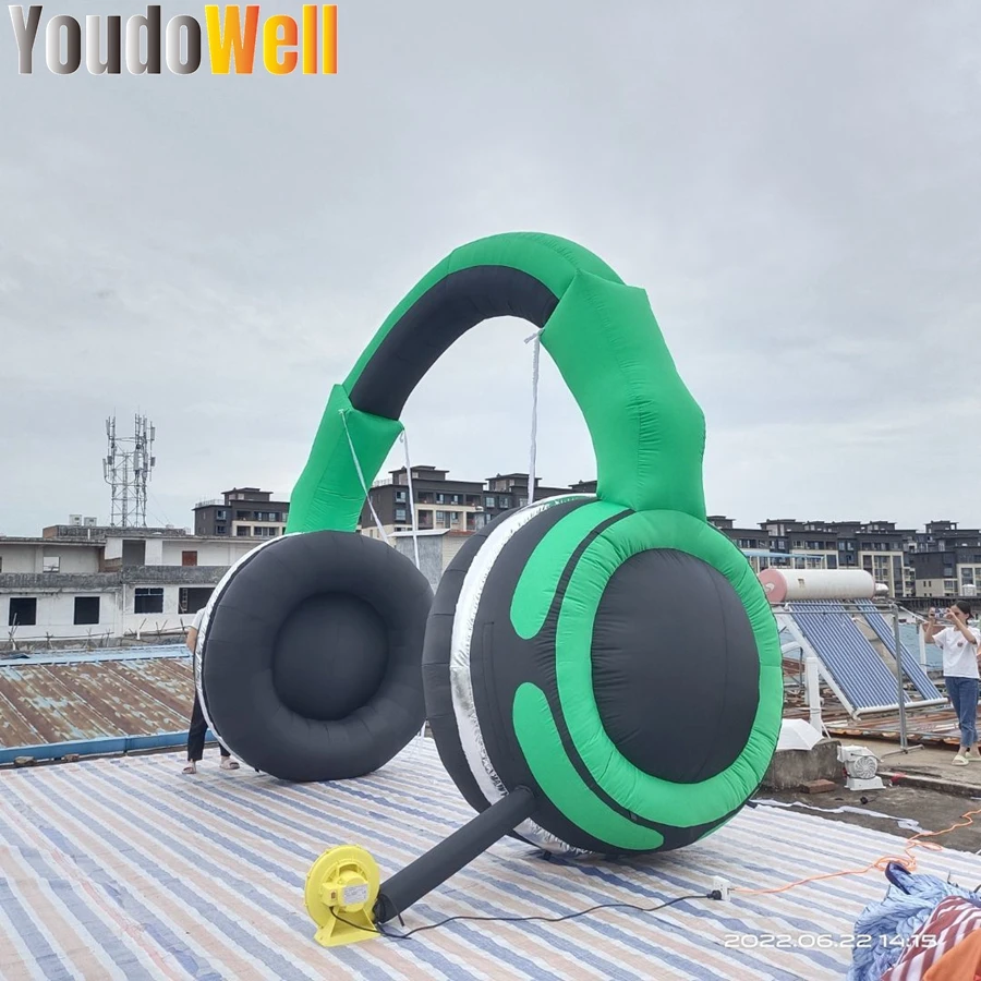 Audio store promotional tools Promotion Inflatable Headset Model Large Inflatable Headphones for musical Festival Decoration