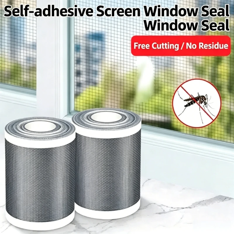 Window Screen Repair Tape Self Adhesive Mosquito Net Repair Patch Anti-Insect Fly Mesh Broken Hole Sticker Cuttable Mesh Tapes